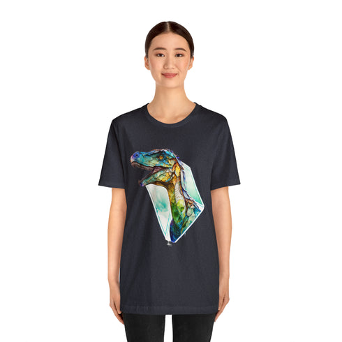 Stained Glass Velociraptor - Short Sleeve Tee